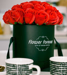 Flower box red roses